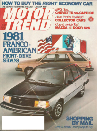 MOTOR TREND 1980 AUG - BULLDOG, HEALEY 3000-II, CORD